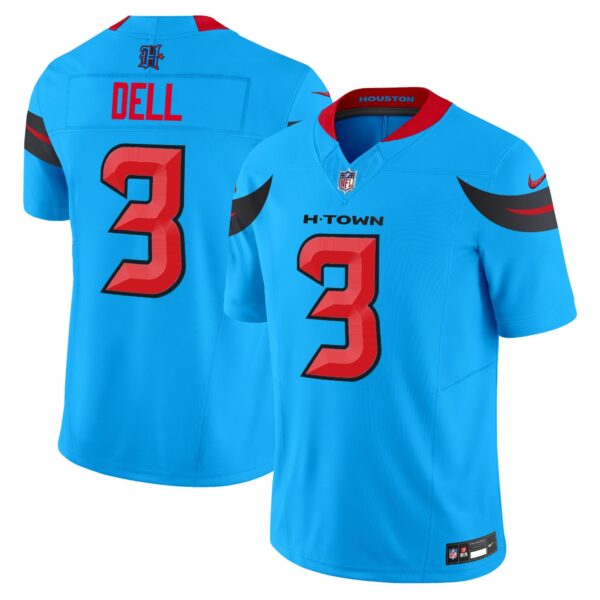 Houston Texans 2024 Vapor Limited Jersey V3 – All Stitched – Blue – Tank Dell Jersey