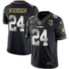 Raiders Inaugural Season Patch Gold & Split – All Stitched – Black Limited – Charles Woodson Jersey
