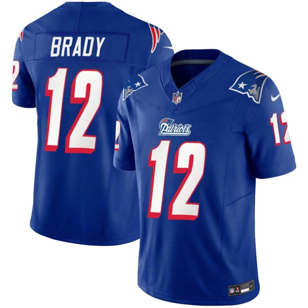 Patriots 1996 Throwback Limited Vapor Jersey – All Stitched – Royal – Tom Brady Jersey