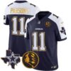 Cowboys Texas & John Madden Patch Gold Trim Vapor Jersey – All Stitched – Navy Alternate – Micah Parsons Jersey