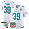 Dolphins 50th Perfect Season & Florida Patch Vapor Jersey – All Stitched – White – Larry Csonka Jersey