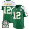 Eagles Jerome Brown Patch Kelly Green Gold Trim Jersey – All Stitched – Kelly Alternate – Randall Cunningham Jersey