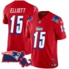 Patriots 1996 Throwback State Patch Vapor Jersey – All Stitched – Red – Ezekiel Elliott Jersey