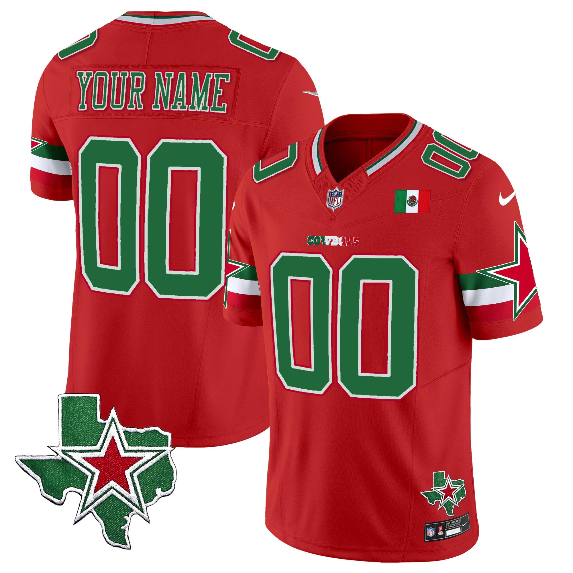 Cowboys 2024 Mexico Vapor Premier Limited Custom Jersey – All Stitched – Red Jersey