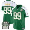 Eagles Jerome Brown Patch Kelly Green Gold Trim Jersey – All Stitched – Kelly Alternate – Jerome Brown Jersey