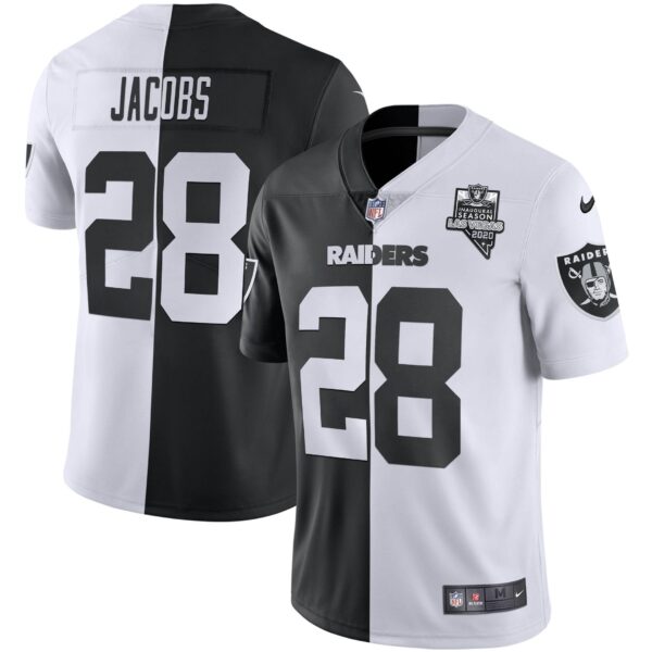 Raiders Inaugural Season Patch Gold & Split – All Stitched – Split – Josh Jacobs Jersey