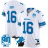 Detroit Lions 2024 Michigan & 90th Year Patch Vapor Jersey – All Stitched – White – Jared Goff Jersey