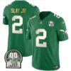 Eagles Jerome Brown Patch Kelly Green Gold Trim Jersey – All Stitched – Kelly Green – Darius Slay Jr. Jersey