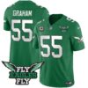 Fly Eagles Fly Patch Throwback Kelly Green Vapor Jersey – All Stitched – Kelly Green – Brandon Graham Jersey