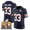 Denver Broncos Super Bowl 50 Patch Vapor Jersey – All Stitched – Navy – Javonte Williams Jersey