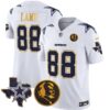 Cowboys Texas & John Madden Patch Gold Trim Vapor Jersey – All Stitched – White – CeeDee Lamb Jersey