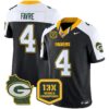 Packers 13 Time World Champions & Home Patch Vapor Limited Jersey – All Stitched – Black Alternate – Brett Favre Jersey