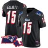 Patriots 1996 Throwback State Patch Vapor Jersey – All Stitched – Black – Ezekiel Elliott Jersey