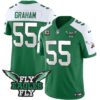 Fly Eagles Fly Patch Throwback Kelly Green Vapor Jersey – All Stitched – Kelly Alternate – Brandon Graham Jersey