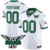 Fly Eagles Fly Patch Throwback Kelly Green Vapor Custom Jersey – All Stitched – Kelly White Jersey