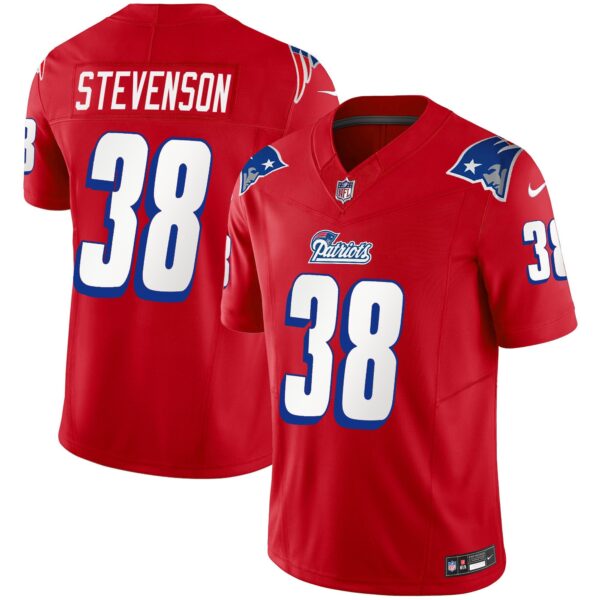 Patriots 1996 Throwback Limited Vapor Jersey – All Stitched – Red – Rhamondre Stevenson Jersey