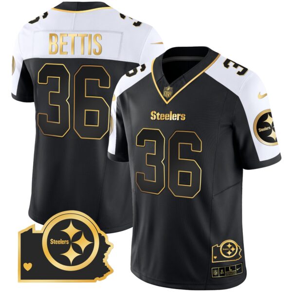 Steelers Home Patch Gold Vapor Jersey – All Stitched – Alternate – Jerome Bettis Jersey