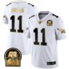 Eagles Jerome Brown Retired Patch Gold & Kelly Jersey – All Stitched – White Gold – A.J. Brown Jersey