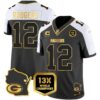 Packers 13 Time World Champions & Home Patch Gold Vapor Jersey V2 – All Stitched – Alternate – Aaron Rodgers Jersey