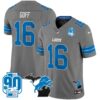 Detroit Lions 2024 Michigan & 90th Year Patch Vapor Jersey – All Stitched – Gray – Jared Goff Jersey