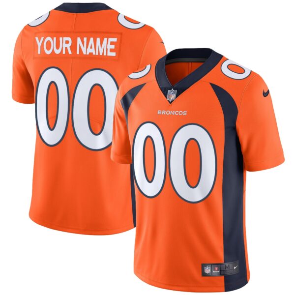 Denver Broncos Vapor Custom Jersey – All Stitched – Orange Jersey
