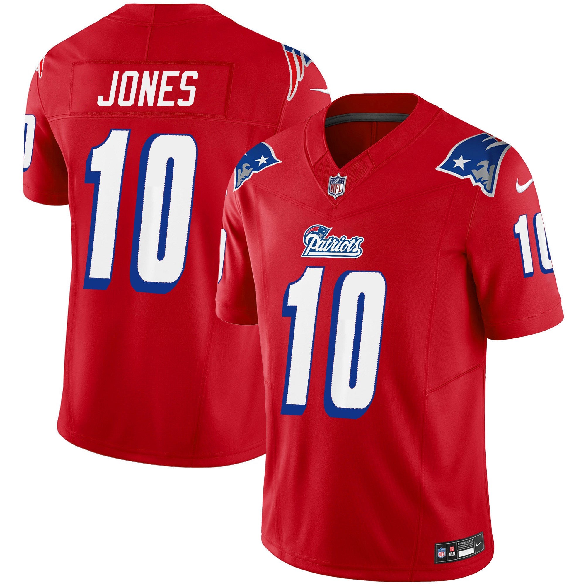 Patriots 1996 Throwback Limited Vapor Jersey – All Stitched – Red – Mac Jones Jersey