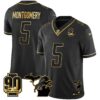 Detroit Lions 90th Year & Michigan Patch Gold Vapor Jersey – All Stitched – Black Gold – David Montgomery Jersey
