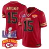 Chiefs Super Bowl LVIII & Back 2 Back Patch Vapor Jersey – All Stitched – Black Red – Patrick Mahomes Jersey