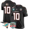 Dolphins 50th Perfect Season & Florida Patch Vapor Jersey – All Stitched – Black – Tyreek Hill Jersey