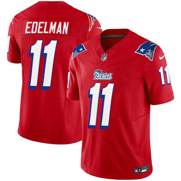 Patriots 1996 Throwback Limited Vapor Jersey – All Stitched – Red – Julian Edelman Jersey