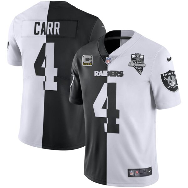 Raiders Inaugural Season Patch Gold & Split – All Stitched – Split – Derek Carr Jersey
