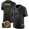 Steelers Home Patch Gold Vapor Jersey – All Stitched – Black Gold – George Pickens Jersey