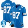 Detroit Lions 2024 Michigan & 90th Year Patch Vapor Jersey – All Stitched – Blue – Sam Laporta Jersey