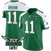 Fly Eagles Fly Patch Throwback Kelly Green Vapor Jersey – All Stitched – Kelly Alternate – A.J. Brown Jersey
