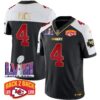 Chiefs Super Bowl LVIII & Back 2 Back Patch Vapor Jersey – All Stitched – Black Alternate – Rashee Rice Jersey