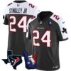 Houston Texans Hand Sign Throwing Up The H Vapor Jersey – All Stitched – Black Alternate – Derek Stingley Jr. Jersey