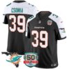 Dolphins 50th Perfect Season & Florida Patch Vapor Jersey – All Stitched – Black Alternate – Larry Csonka Jersey