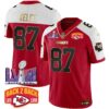 Chiefs Super Bowl LVIII & Back 2 Back Patch Vapor Jersey – All Stitched – Red Alternate – Travis Kelce Jersey