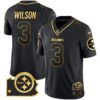 Steelers Home Patch Gold Vapor Jersey – All Stitched – Black Gold – Russell Wilson Jersey