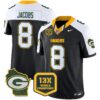 Packers 13 Time World Champions & Home Patch Vapor Limited Jersey – All Stitched – Black Alternate – Josh Jacobs Jersey