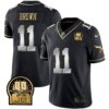 Eagles Jerome Brown Retired Patch Gold & Kelly Jersey – All Stitched – Black Limited – A.J. Brown Jersey