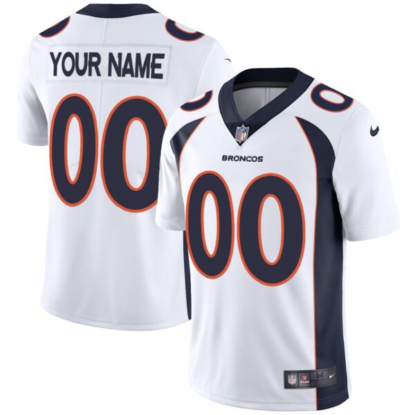 Denver Broncos Vapor Custom Jersey – All Stitched – White Jersey