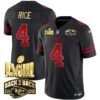 Chiefs Super Bowl LVIII & Back 2 Back Gold Patch Vapor Jersey – All Stitched – Gold Trim – Rashee Rice Jersey