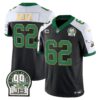 Eagles Jerome Brown Patch Kelly Green Gold Trim Jersey – All Stitched – Black Alternate – Jason Kelce Jersey