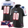 Patriots 1996 Throwback State Patch Vapor Custom Jersey – All Stitched – Black Alternate Jersey