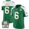 Eagles Jerome Brown Patch Kelly Green Gold Trim Jersey – All Stitched – Kelly Alternate – DeVonta Smith Jersey