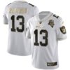 Raiders Inaugural Season Patch Gold & Split – All Stitched – White Gold – Hunter Renfrow Jersey