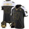 Detroit Lions 90th Year & Michigan Patch Gold Vapor Jersey – All Stitched – Alternate – Hutchinson Jersey