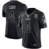 Raiders Inaugural Season Patch Gold & Split – All Stitched – Black Silver – Derek Carr Jersey