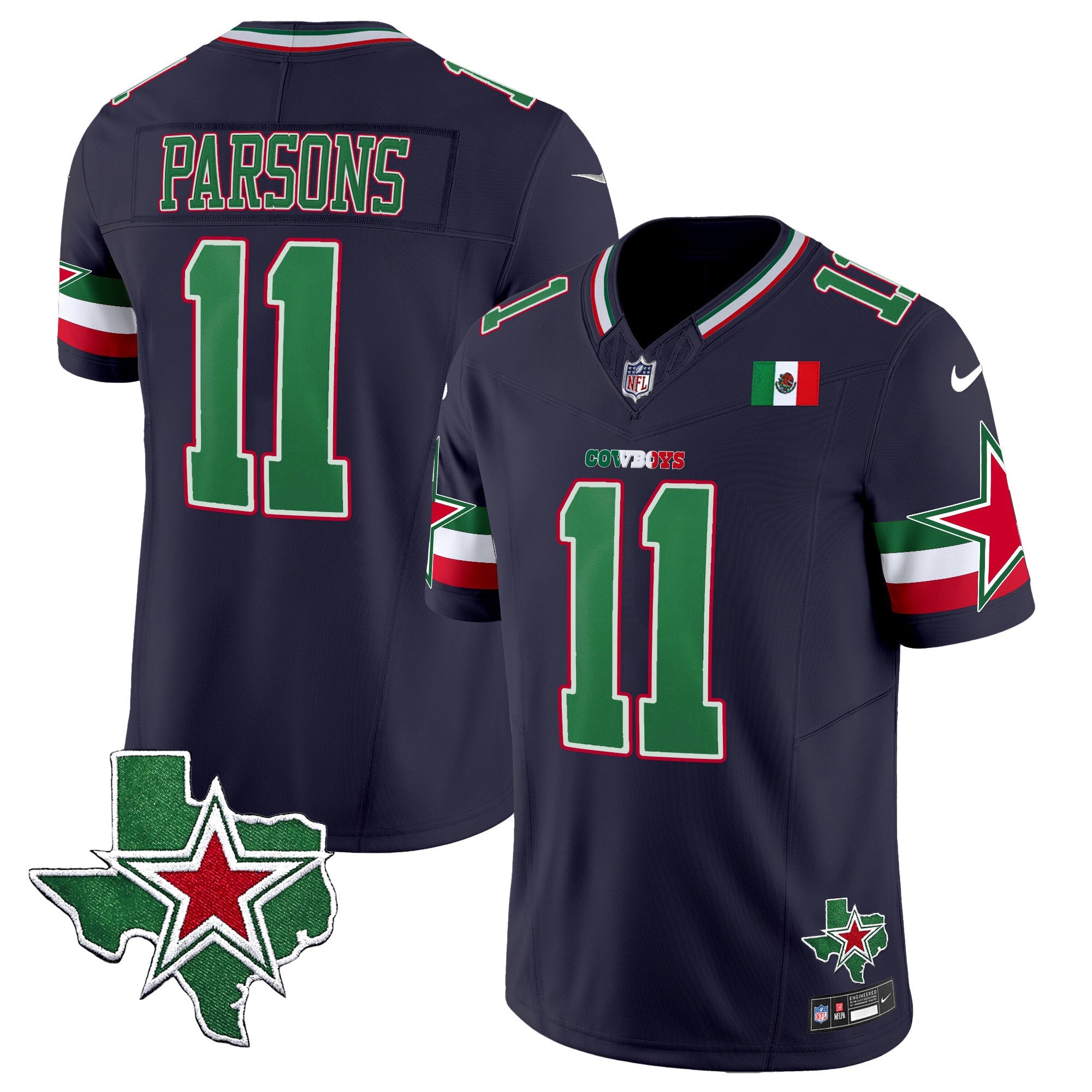 Cowboys 2024 Mexico Vapor Limited Jersey – All Stitched – Navy – Micah Parsons Jersey